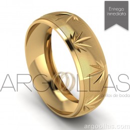 Argolla Clásica Oro 10K 6mm Diamantado (Oro Amarillo, Oro Blanco, Oro Rosa) MOD: 156
